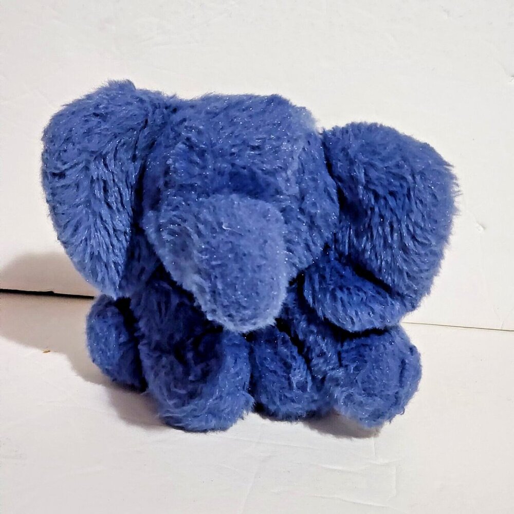 Janie and‎ Jack Blue Elephant Faux Fur Plush Rattle Soft Baby Toy Lovey 6"